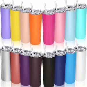 Gobelet isotherme coloré en acier inoxydable écologique avec couvercle et paille, double paroi isolée pour boissons froides et chaudes, idéal pour le bureau et les voyages, maintient au chaud ou au froid pendant 6 à 12 heures - Product Image 1