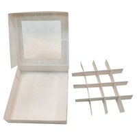 Boîtes d'emballage en papier de luxe en gros avec couvercle en plastique et fenêtre pour chocolats, gâteaux, bonbons, donuts, biscuits et brownies