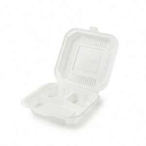 Conteneur rectangulaire jetable en amidon de maïs, écologique, compatible micro-ondes, avec couvercle, 100 ml, 500 ml, biodégradable - Product Image 1