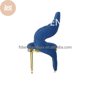 Fauteuil d'appoint moderne en velours incurvé avec pieds en métal doré, siège design rembourré de <span class=keywords><strong>luxe</strong></span> pour salle à manger et salon d'hôtel - Product Image 6