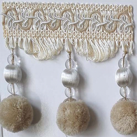 Grande dentelle boule de velours haut de gamme avec une longueur de 11cm boutique textiles de maison rideaux accessoires de dentelle