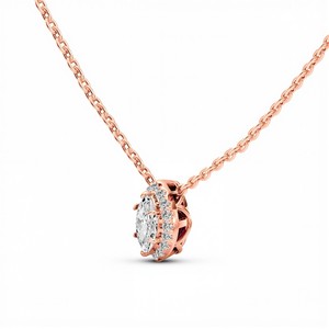 Colgante Clásico con Diamante Cultivado en Laboratorio de Corte Marquesa de 0.50 Ct, Color VVS VS EF, Plata de Ley 925, Oro de 10KT 14KT 18KT, Joyería para Uso Diario - Product Image 3