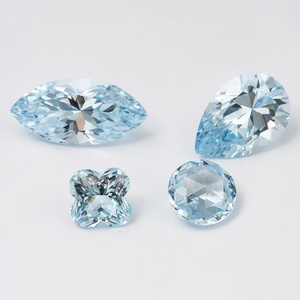 Pierre précieuse d'aquamarine de taille fantaisie cultivée en laboratoire VVS - Product Image 2