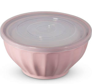 Set di 3 Ciotole Estetiche in Plastica con Coperchi, Adatte al Microonde, Impilabili per Conservazione Alimenti e Preparazione Pasti in Cucina - Product Image 2