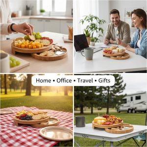 Luxury Foldable Multifunction Bamboo Acacia Wood Sustainable Cheese Cutting Board Chopping Block Customizable Size Cutlery <b>Knife</b> - Product Image 3