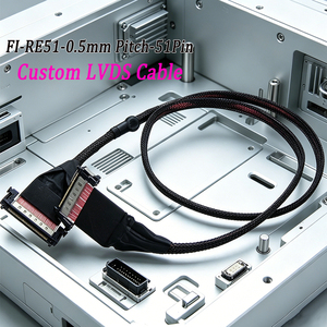 Fabrieksgemaakte JAE FI-RE51 0,5 mm LVDS-kabel met connectoren aan beide uiteinden, display-signaalkabel voor embedded apparatuur, touchscreen LCD-scherm - Product Image 1
