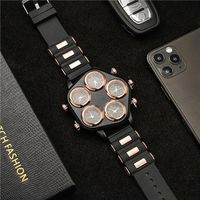 Montre pour homme à cadran surdimensionné, style punk euro-américain tendance, 5 mouvements, idéale pour les performances de DJ en boîte de nuit
