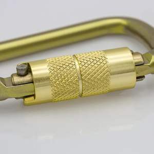 MD MD-R671 Heavy Duty Auto-Locking D-Shape Stainless Steel Gold 1-Pack Lightweight <b>Carabiner</b> 30KN=6500lbs Large Universal Use - Product Image 3