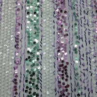 Tissu en maille jacquard multicolore brodé de sequins et de perles pour vêtements de scène, Cheongsam, Hanfu pour garçons