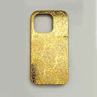 Étui de protection 2-en-1 de haute qualité, acceptant le logo personnalisé, en or, luxe, gravure profonde, poli, pour iPhone