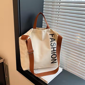 Black Insulated Eco-Friendly <b>Large</b> Unisex <b>Cross</b> <b>Body</b> Messenger <b>Bag</b> Cotton Canvas Shopping <b>Bag</b> Custom Logo Button <b>for</b> <b>Women</b> - Product Image 1