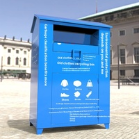 Poubelle de recyclage écologique JUNMAN en acier galvanisé pour l'extérieur, avec capteur tactile, pour vêtements, livres et dons