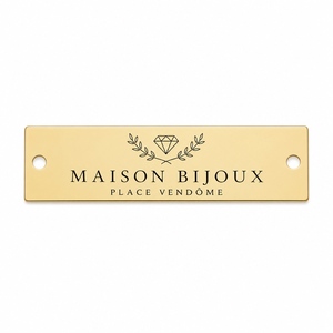 Gravierte Logo-Metallplatte, Individuelles Metall-Logo, Aluminium Lasergravierter Text für Modeaccessoires und Markenpräsentationen - Product Image 2