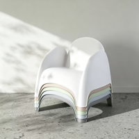 Fauteuil Hill, Chaise d'extérieur moderne et simple, Chaise de loisirs, Chaise en plastique pour cour et balcon, Chaise crab en plein air