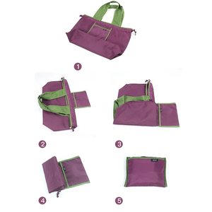 Công suất lớn Nylon vải tái sử dụng dây kéo túi xách tùy chỉnh có thể gập lại hàng tạp hóa Túi đóng mở Polyester bãi biển Totes rPet - Product Image 6