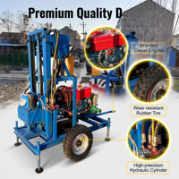 Foreuse à eau portable à essence avec pompe à engrenages et moteur, machine de forage de puits de 200 m