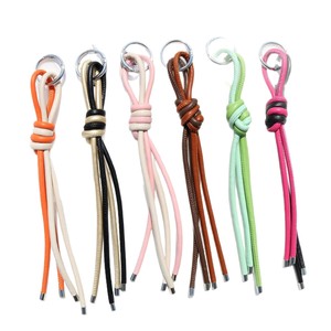Handmade Braided Pu Leather <b>Rope</b> Knot Bag Charm Handbag Purse Cherry Keychain DIY Gift - Product Image 5