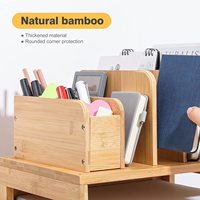 Organisateur de bureau 3 niveaux en bambou FSC avec porte-documents - Rangement de bureau minimaliste allemand pour la gestion des documents et la papeterie