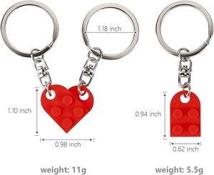 Porte-clés Cœur en Briques pour Couple, Petit Ami, Petite Amie, Meilleur Ami, Ensemble de Porte-clés Mignons en Briques Assortis pour Mari, Femme - Product Image 5