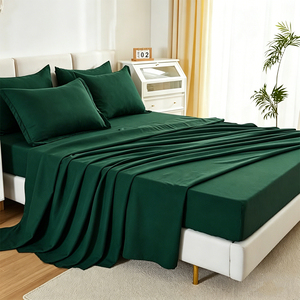 Ensemble de literie personnalisé 3 pièces Boho <span class=keywords><strong>vert</strong></span> <span class=keywords><strong>forêt</strong></span> uni avec <span class=keywords><strong>drap</strong></span>-<span class=keywords><strong>housse</strong></span> élastique pour chambre à coucher, service OEM ODM - Product Image 5