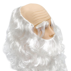 Ensemble de perruque synthétique blanc père noël <span class=keywords><strong>barbe</strong></span> en gros bon marché pour Halloween Noël Cosplay Costume et fête - Product Image 4