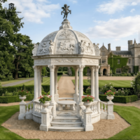 Gazebo en marbre blanc naturel de haute qualité personnalisable pour la décoration extérieure de jardins, villas et manoirs