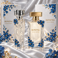 Nouveau flacon de parfum haut de gamme 100 ml, flacon carré en verre, flacon de parfum classique, vaporisateur de parfum vide, emballage