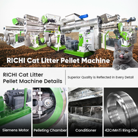 Machines de production de litière pour chats RICHI - Machine de granulation de litière pour chats en bentonite avec certification CE