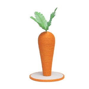 制造商批发剑麻胡萝卜蘑菇设计木制转盘玩具猫抓板 - Product Image 1