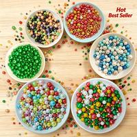 Perles de sucre décoratives pour gâteaux, perles de chocolat, perles blanches solides pour la pâtisserie, 1000g, usage commercial, colorant alimentaire