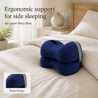 Coussin de genou en mousse à mémoire de forme tricoté pour les dormeurs latéraux avec sangle, coussin orthopédique pour les jambes pour soulager les douleurs aux hanches
