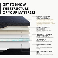 Matelas en mousse à mémoire de forme de 14 pouces, thérapeutique, pour le soulagement des douleurs dorsales, avec gel de cuivre rafraîchissant, en mélange de polyester, pour chambre à coucher, ferme, mobilier de maison