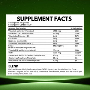 Cápsulas de Biotina Sin Gluten, Sin Azúcar y Sin OMG con MOQ Bajo para una Piel Radiante, Cabello Saludable, Uñas Fuertes y Apoyo al Metabolismo Energético - Product Image 2