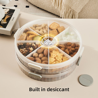 Plateau apéritif moderne à 8 compartiments Nouveau récipient de service pour bonbons et noix avec couvercle Assiette à collation de camping Plateaux de service