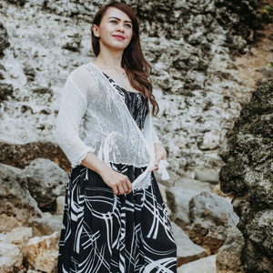 2026 Neue Einfarbige Ikat Übergröße Dreiviertel-Ärmel Frühling Sommer Herbst Winter Strickjacke Bolero Bluse Damen Häkel-Stretch-Oberteil - Product Image 1