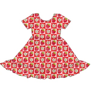 Abito Estivo <span class=keywords><strong>per</strong></span> Bambine in Seta di Latte, Vestito Morbido a Maniche Corte <span class=keywords><strong>per</strong></span> <span class=keywords><strong>Neonata</strong></span>, Abito Girevole <span class=keywords><strong>per</strong></span> Bambina, Personalizzabile, Esente da Dazi Doganali - Product Image 1