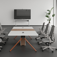 Table de conférence élégante et spacieuse pour 6 personnes, mobilier de salle de réunion de bureau