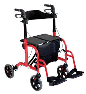 Fábrica Atacado 2 em 1 Dobrável 4 Rodas Desativado Rollator <span class=keywords><strong>Walker</strong></span> Com Assento e Apoio Para Os Pés - Product Image 1