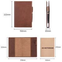 Couverture de carnet en cuir véritable personnalisée A5, rétro, rechargeable, cadeau, journal, planificateur, avec emplacement pour stylo