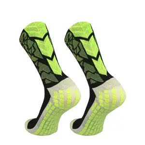 Chaussettes de sport personnalisées de haute qualité mi-mollet respirant anti-dérapant colle chaussettes d'élite chaussettes de course football
