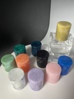 Bouchon de flacon de parfum en résine de pierre d'agate ronde de luxe colorée, personnalisé, 50 mm, 38 mm, 35 mm, vente en gros