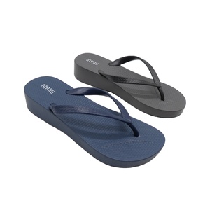 Tongs d'été en pvc à talons hauts pour femmes, <span class=keywords><strong>chaussures</strong></span> <span class=keywords><strong>de</strong></span> plage à semelle compensée <span class=keywords><strong>de</strong></span> couleur unie pour femmes et filles - Product Image 1