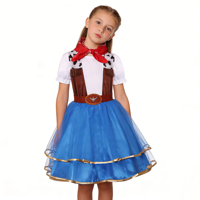 Costumes de danse jazz pour filles OEM ODM, costumes de cow-boy pour enfants, ensemble de robes de jeu de rôle pour fêtes, polyester avec chapeau