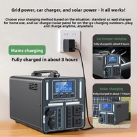 Station d'alimentation extérieure portable 220V au lithium-ion, grande capacité, avec écran LCD, idéale pour la vente ambulante et les événements en direct