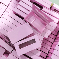 Boîtes à cils uniques vides Logo privé Emballage pour ongles Boîte d'emballage pour cils à paillettes rose or rose