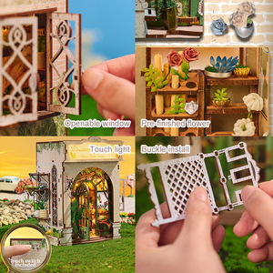 IIECREATE Nouveau Style Mini Coin Lecture SL-38 Boutique de Fleurs Kit <span class=keywords><strong>DIY</strong></span> Puzzle 3D en Bois pour Enfants comme Cadeau - Product Image 4