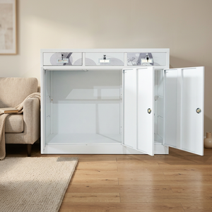 Low Steel <b>Filing</b> Cabinet Metal Factory Storage Cabinet 2-door Under Office Storage Cabinet with Key Lock Furniture - Product Image 6