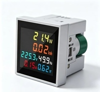 Meteran Daya Digital LCD Multi-Fungsi AD112-50FM 300V 100A Watt kWh PF Hz 48x48mm Panel Pengukur Energi