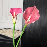 Bunga Calla Lily Buatan Berkualitas Tinggi PPS, Sentuhan Realistis, 63cm, Lateks, untuk Dekorasi Pernikahan, Rumah, Meja, dan Acara