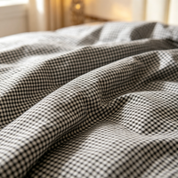 Parure de lit de luxe en microfibre avec housse de couette et taies d'oreiller, idéale pour hôtels